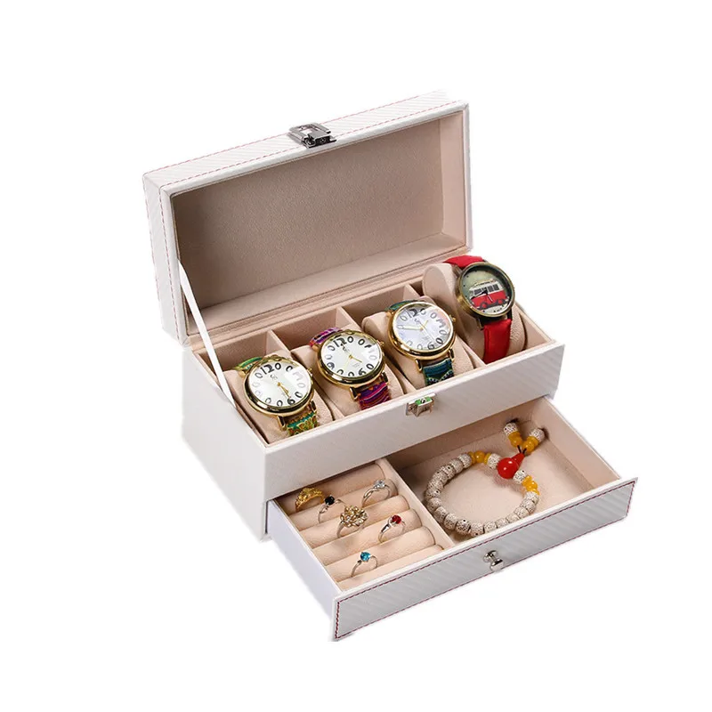 Best Jewelry Watches - 4 Slots Watch Boxes Double Carbon