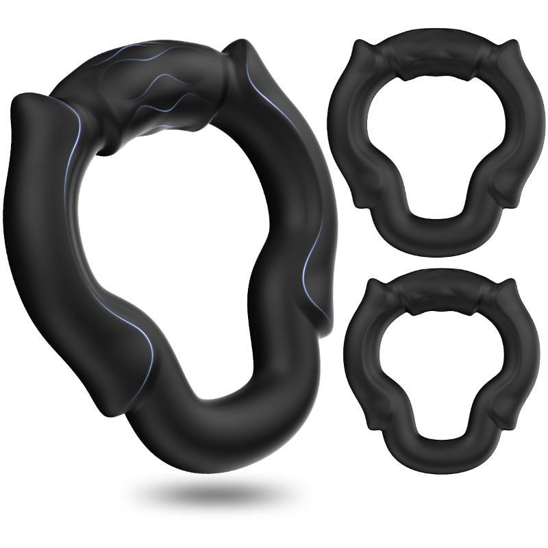 Couple Ring Set - 3pcs/Set Stretchy Cock Rings for Men