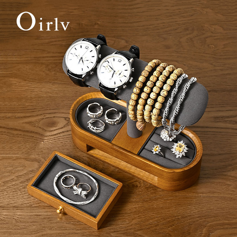 Jewelry And Watches Box - Oirlv Solid Wood Watch Organizer Shelf