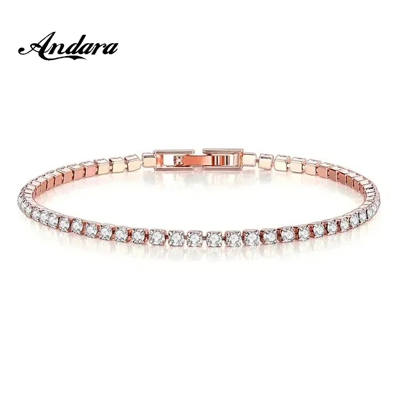 925 Sterling Silver Rose Gold  - Tennis Bracelet Cubic recension och pris
