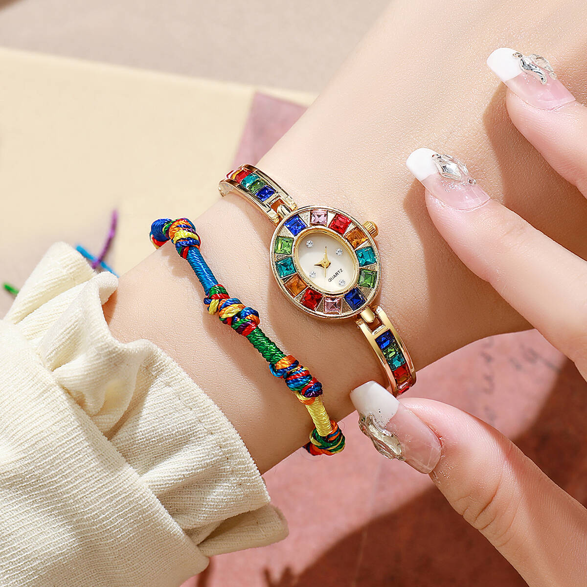 2PCS/Set Luxury Rhinestone Wom - Jewelry Watches Women recension och pris
