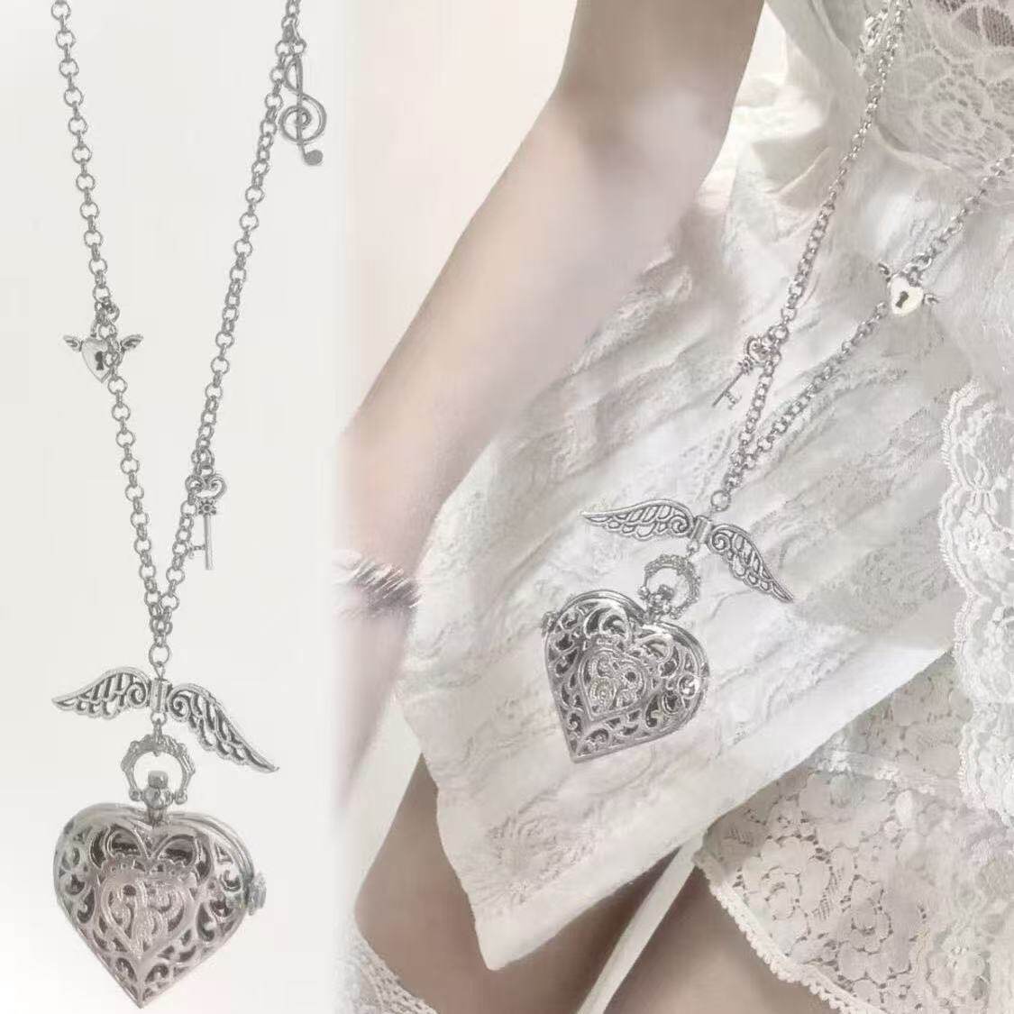 Y2K Hollow Heart Pocket Watch  - Vintage Jewelry Watches Women recension och pris