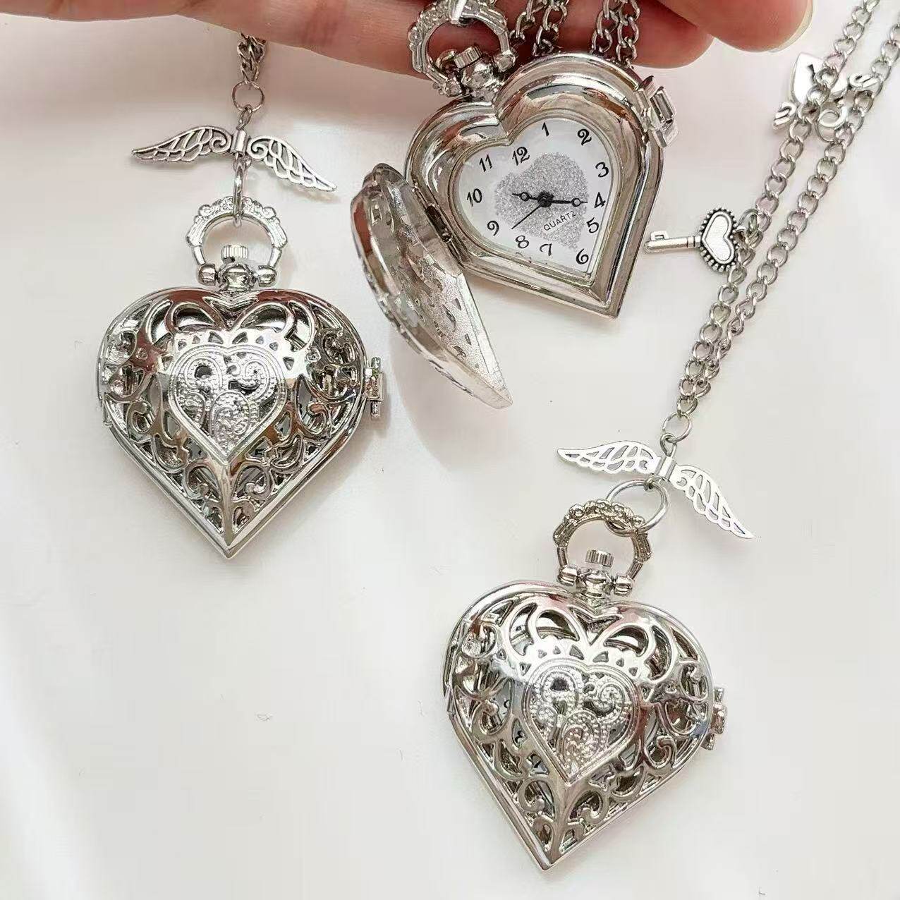 Y2K Hollow Heart Pocket Watch  - Vintage Jewelry Watches Women recension och pris