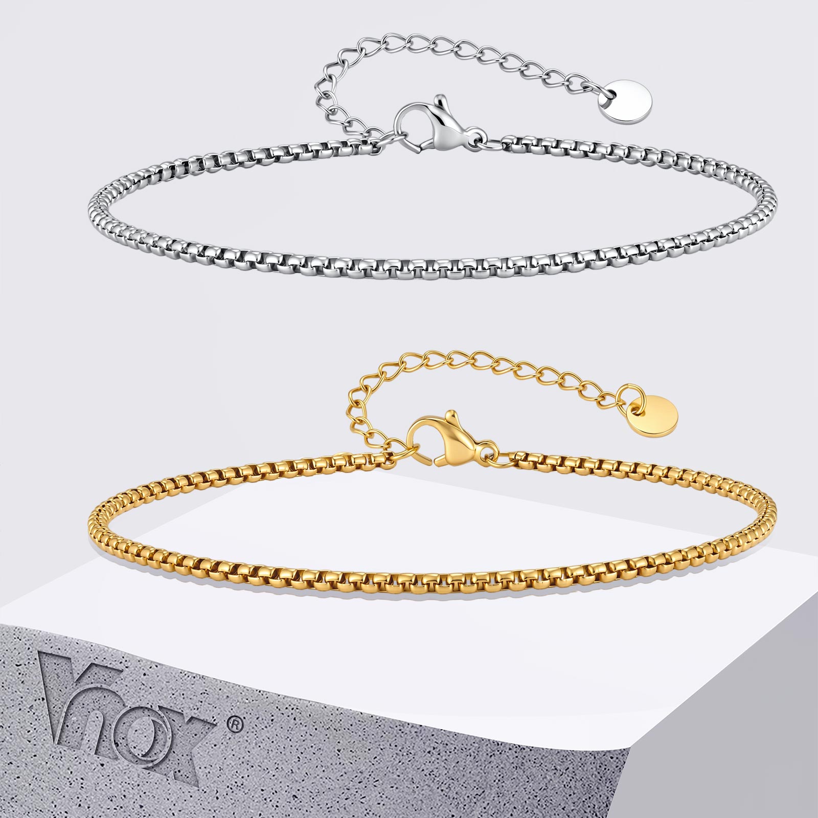 Vnox Stainless Steel Box Chain - Jc Jewelry & Watches Reviews recension och pris