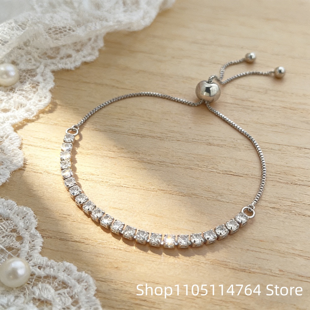 925 Sterling Silver Adjustable - Tennis Bracelet Cubic recension och pris