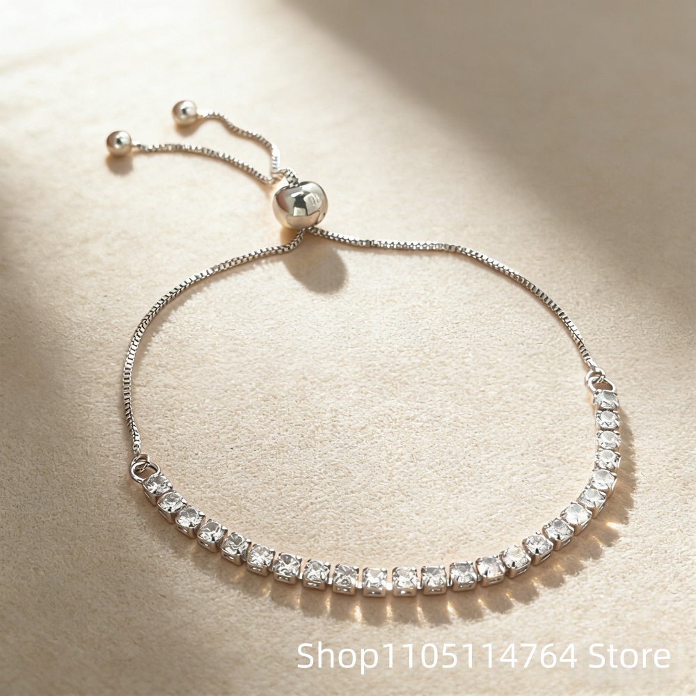 925 Sterling Silver Adjustable - Tennis Bracelet Cubic recension och pris