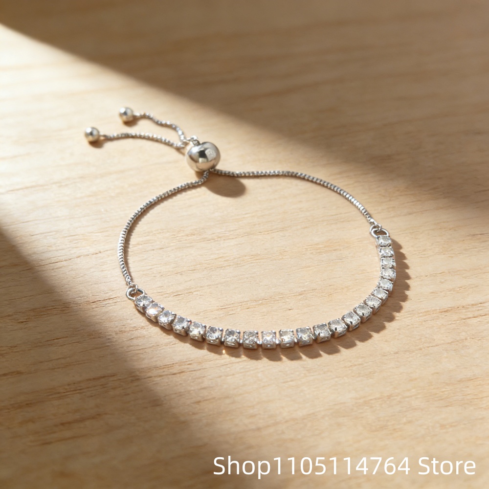 925 Sterling Silver Adjustable - Tennis Bracelet Cubic recension och pris