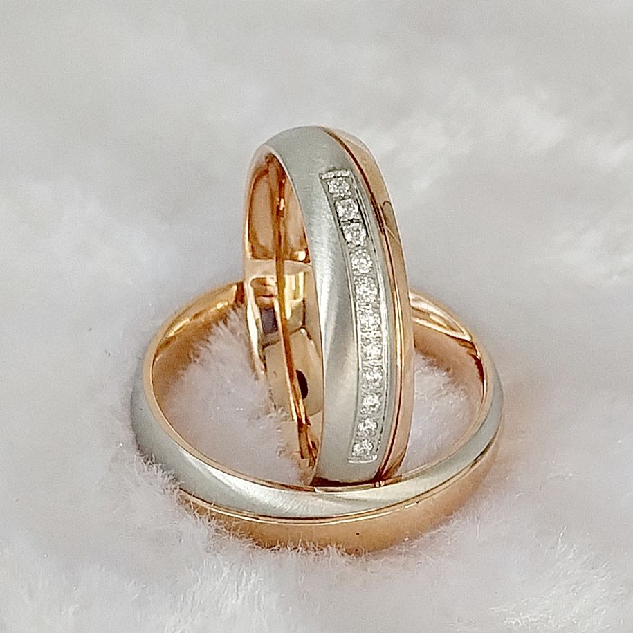Designer Handmade 18K Rose Gol - Couple Ring Set recension och pris