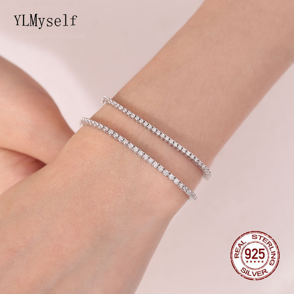 Real Silver 1.75mm/1.5mm White - Tennis Bracelet Cubic recension och pris