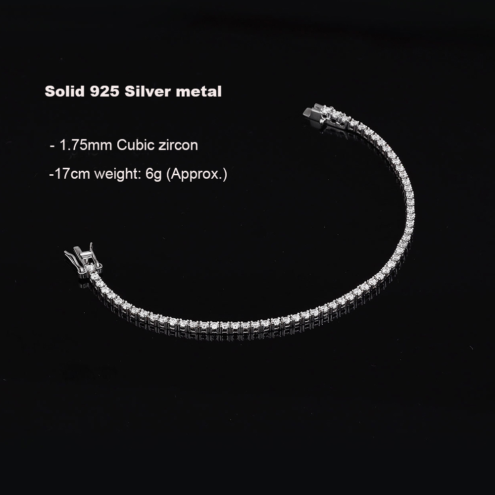 Real Silver 1.75mm/1.5mm White - Tennis Bracelet Cubic recension och pris