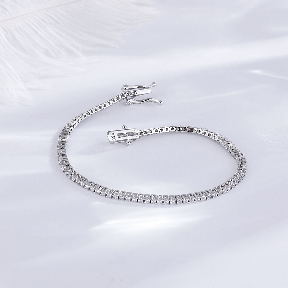 Real Silver 1.75mm/1.5mm White - Tennis Bracelet Cubic recension och pris