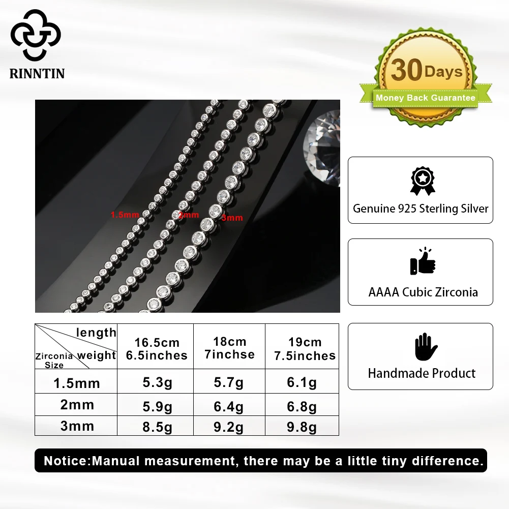 Rinntin Shiny Tennis Bracelet  - Tennis Bracelet Cubic recension och pris