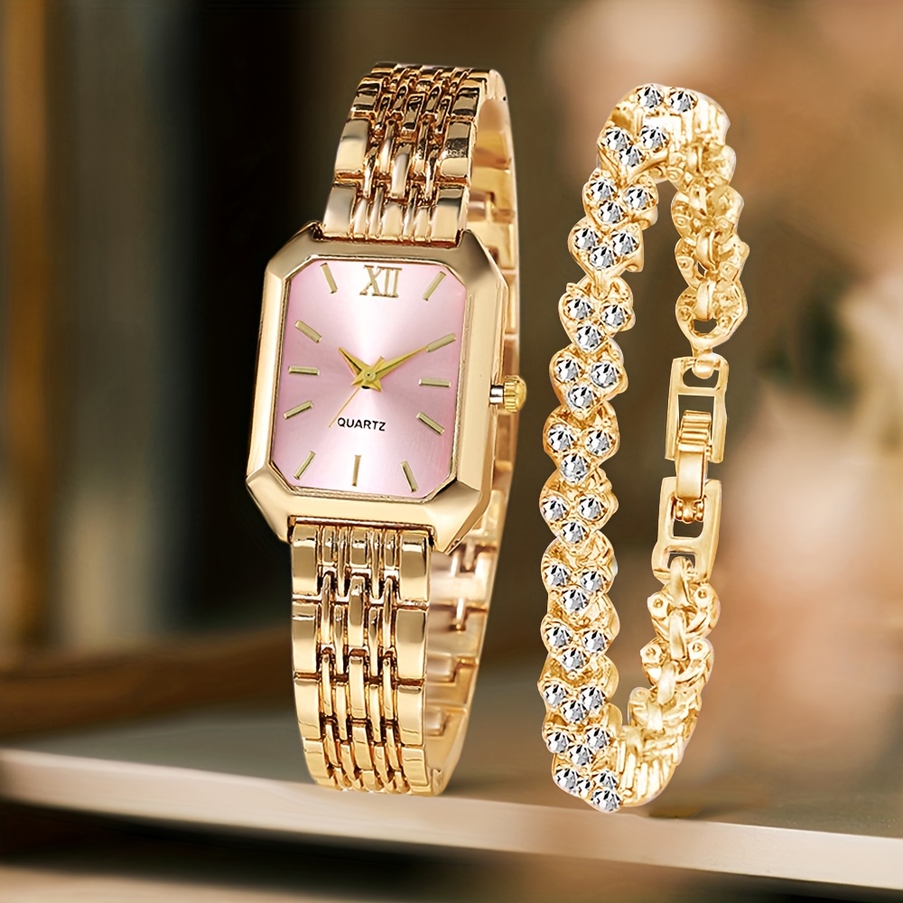 2PCS Fashion Rectangle Women Q - Jewelry Watches Women recension och pris