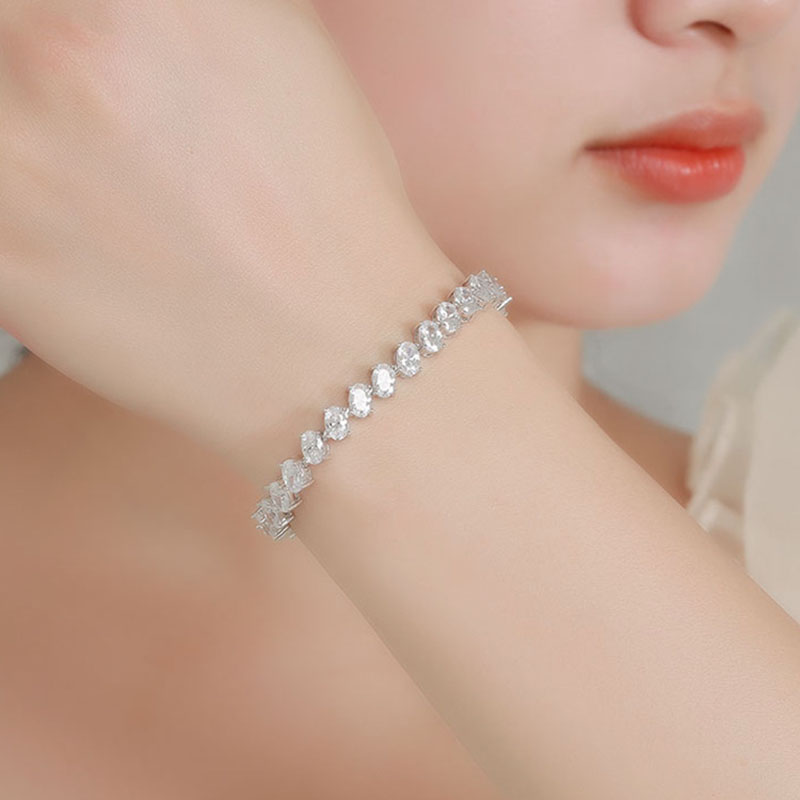 Real 925 Fine Jewelry Pave 4*6 - Tennis Bracelet Cubic recension och pris