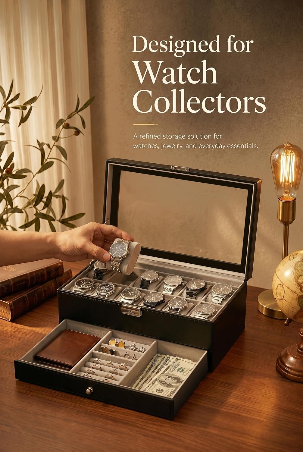 Watch Box Organizer for Men Gi - Jewelry And Watches Box recension och pris