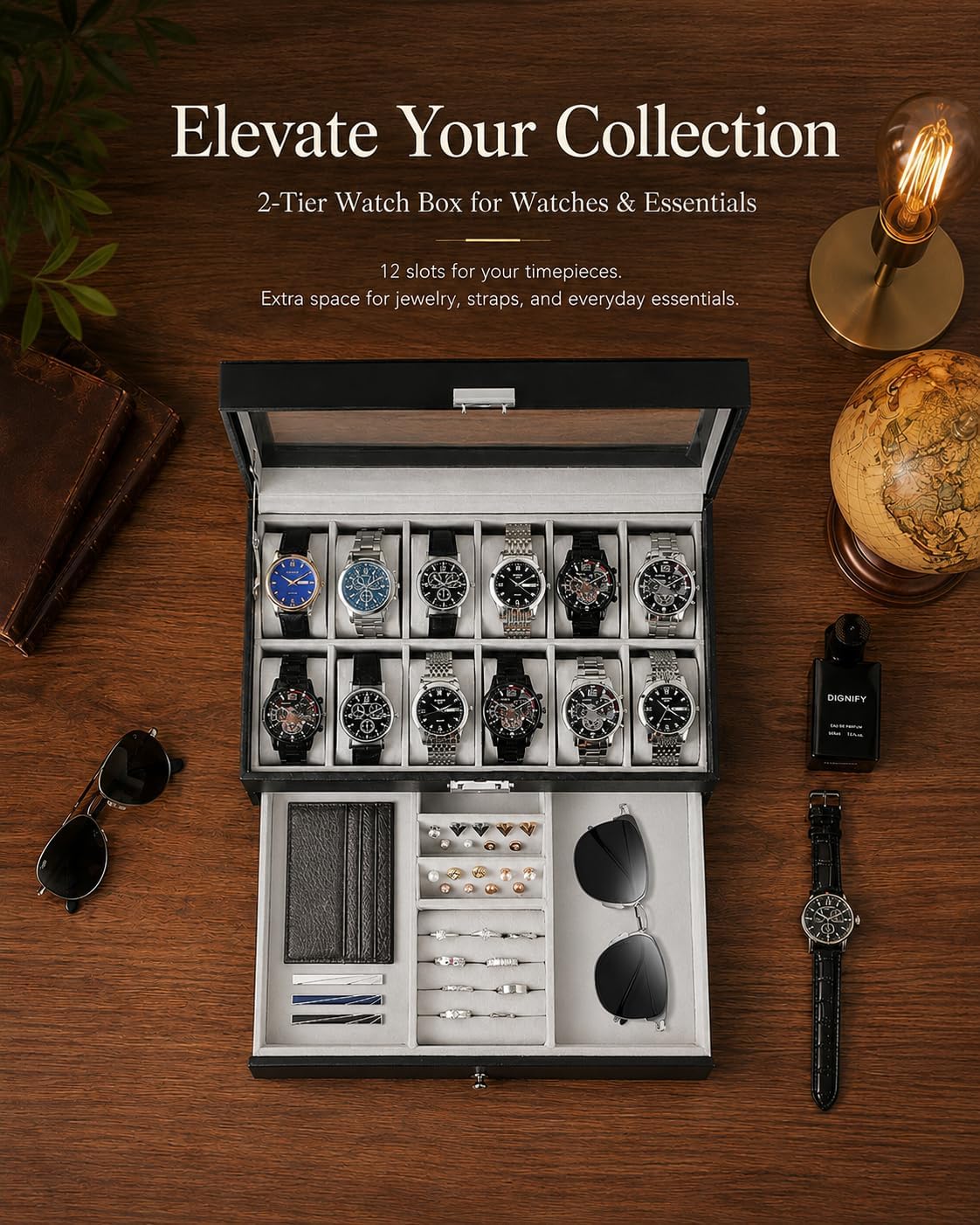 Watch Box Organizer for Men Gi - Jewelry And Watches Box recension och pris
