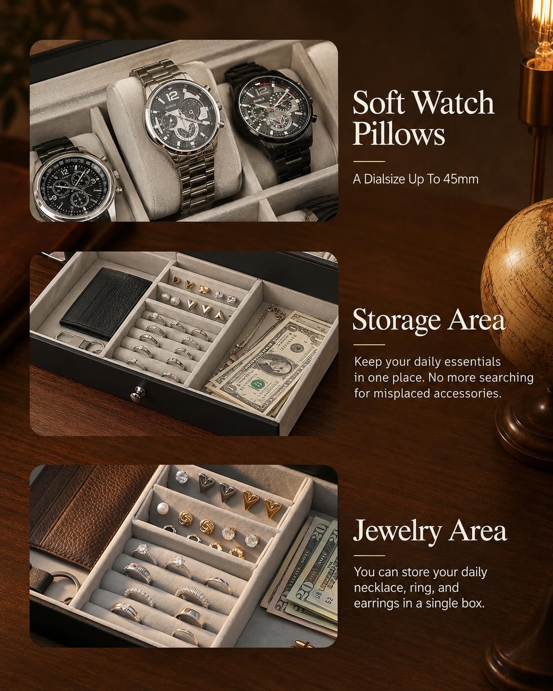 Watch Box Organizer for Men Gi - Jewelry And Watches Box recension och pris