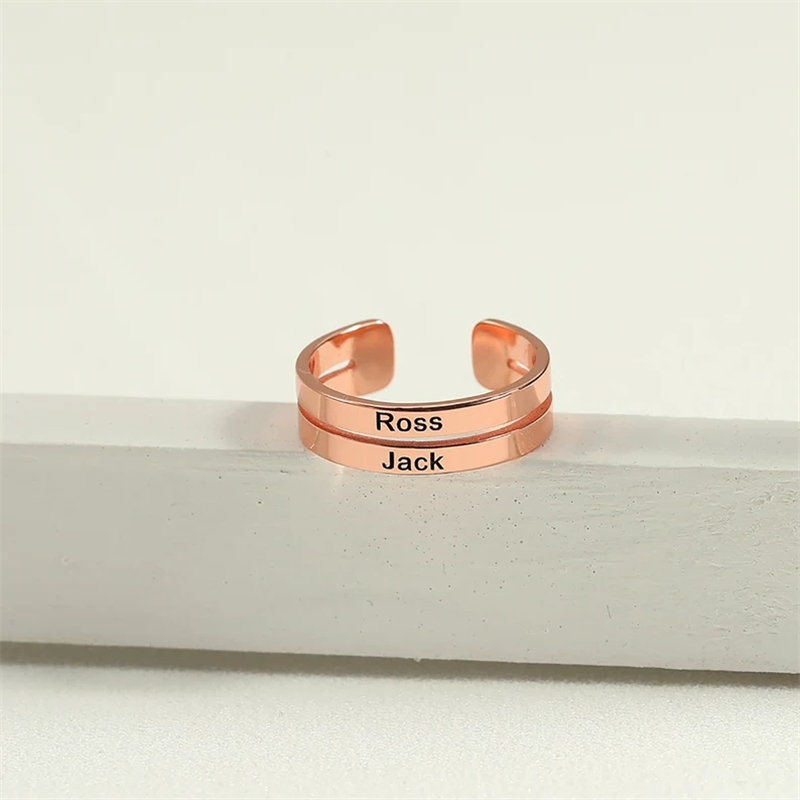 Personalized Stainless Steel E - Couple Ring Set recension och pris
